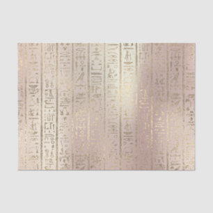 Roze Rose Gold Metallic Blush Egyptische Hieroglyp Tissuepapier