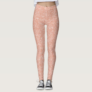 Roze Rose Gold Peach Sparkly Glitter Minimale Glam Leggings