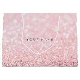 Roze Rose Gold Powder Glitter Favor Gift Grey Groot Cadeauzakje
