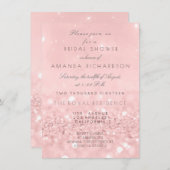 Roze Rose Gold Powder Glitter Vrijgezellenfeest Kaart (Voorkant / Achterkant)