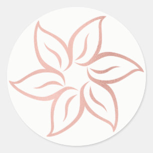 Roze Rose Gold Powder Metallic Mandala Flower Ronde Sticker