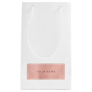 Roze Rose Gold Powder Metallic Minimale Gift Bag Klein Cadeauzakje