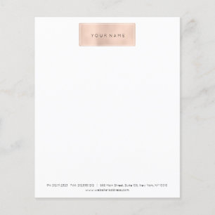 Roze Rose Gold Powder White SPA Beauty Letter Head Flyer