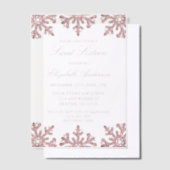 Roze Rose Gold Snowflake Winter Sweet 16 Vellum Uitnodigingen (Offset)