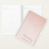 Roze Rose Gold Sparkle Fertility Chart Planner (Display)