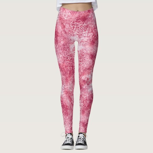 Roze Rose Gold Waterverf Leggings (Voorkant)