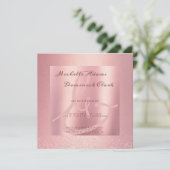 Roze rose goud glitter gradient ampers en bruiloft kaart (Staand voorkant)