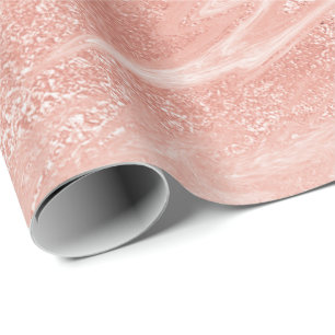Roze Rose Goud Marmer Gesmolten Pastel Perzik Cadeaupapier