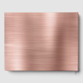 Roze Rose Goud Metallic Bruiloft Gastenboek (Achterkant)