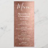 Roze Rose Goud Modern en Elegant Bruiloft Menu (Voorkant)