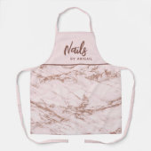  Roze Rose Goud Nail Stylist Schort (Voorkant)