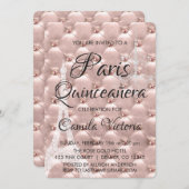 Roze Rose Goud Parijs Quinceañera Viering Kaart (Voorkant / Achterkant)