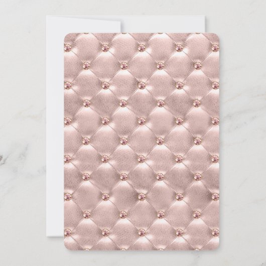 Roze Rose Goud Parijs Quinceañera Viering Kaart (Achterkant)