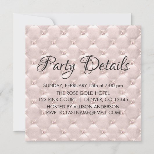 Roze Rose Goud Parijs Quinceañera Viering Kaart (Achterkant)