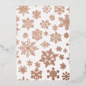 Roze Rose Goud Sneeuwvlok Foto Folie Vakantie Kaar Folie Uitnodiging (Voorkant)
