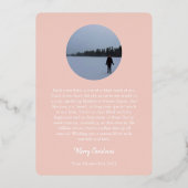 Roze Rose Goud Sneeuwvlok Foto Folie Vakantie Kaar Folie Uitnodiging (Achterkant)