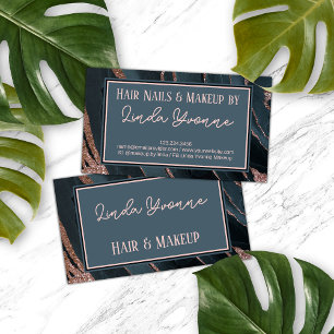 Roze Rose Goud Zwart Grijs Marmer Agaat Art Patroo Visitekaartje