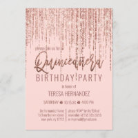 Roze Rose Gouden Glitter Fringe Gordijn Quinceañer