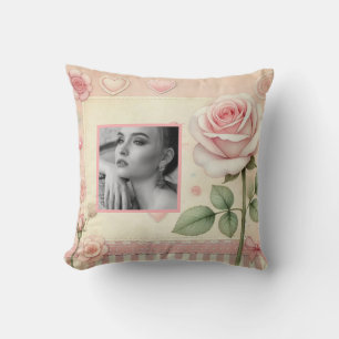 roze rose harten bloemenfoto waterverf kussen