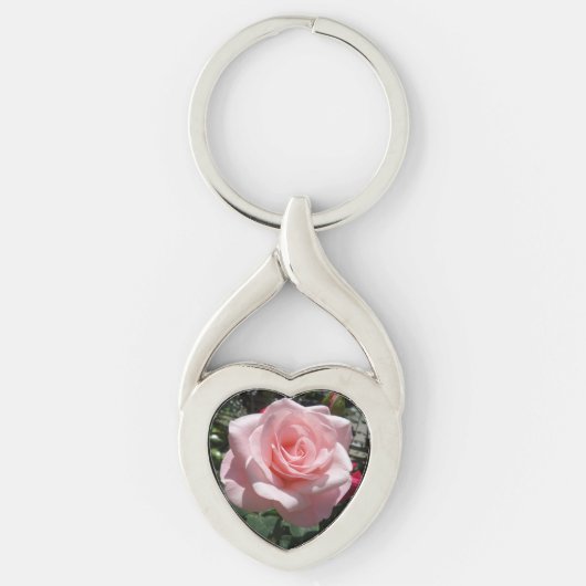 Roze Rose Heart Keychain (Voorkant)