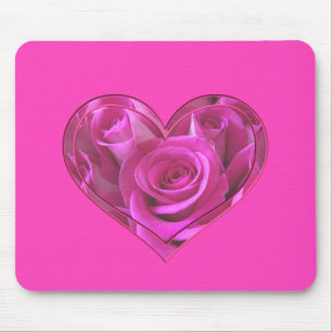 Roze Rose Heart Muismat