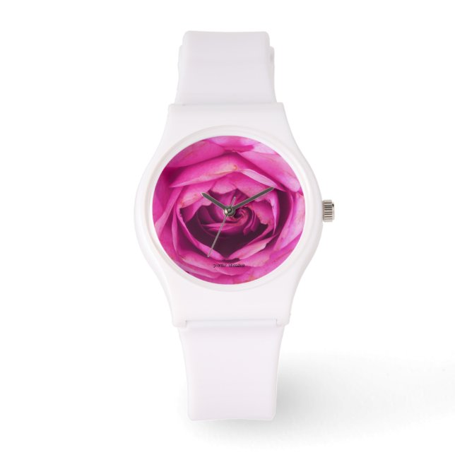 Roze Rose Horloge (Voorkant)