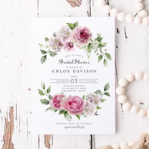 Roze Rose Hydrangea Bloemenboog Vrijgezellenfeest Kaart