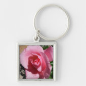 Roze Rose III Tuin Bloemen Sleutelhanger (Voorkant)