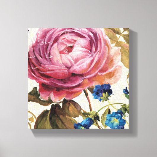Roze Rose in het volste blok Canvas Afdruk (Voorkant)