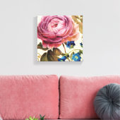 Roze Rose in het volste blok Canvas Afdruk (Insitu (Woonkamer))