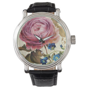 Roze Rose in het volste blok Horloge