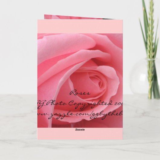 Roze Rose Kaart (Achterkant)