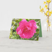 Roze Rose Kaart (Gele Bloem)