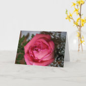 Roze Rose Kaart (Gele Bloem)
