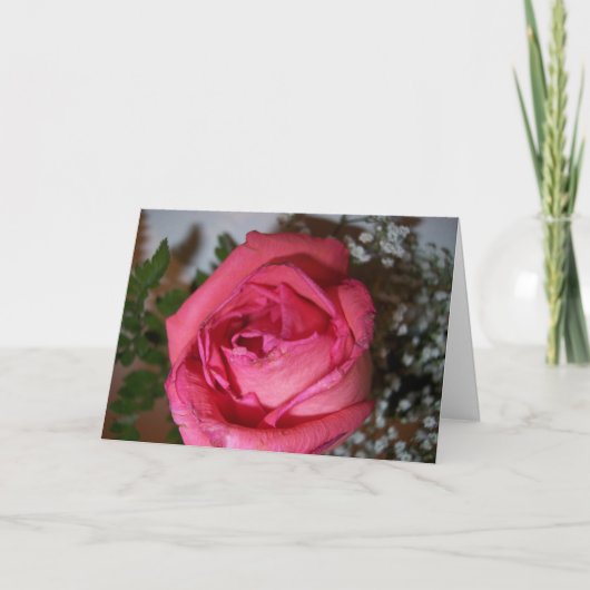 Roze Rose Kaart (Voorkant)