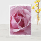 Roze Rose Kaart (Gele Bloem)