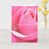 Roze Rose Kaart (Gele Bloem)