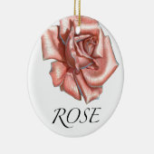 Roze Rose Keramisch Ornament (Rechts)