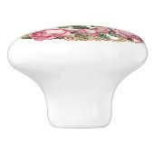 Roze Rose Keramische Knop (Zijkant)