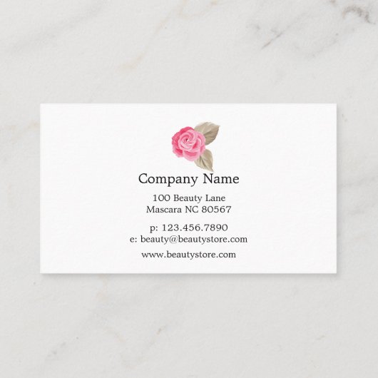 Roze Rose - klantenkaart Visitekaartje (Achterkant)