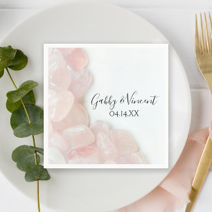 Roze Rose kwarartz Wedding Servet