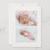 Roze Rose Lavender | Modern Elegant Floral Birth Aankondiging (Achterkant)