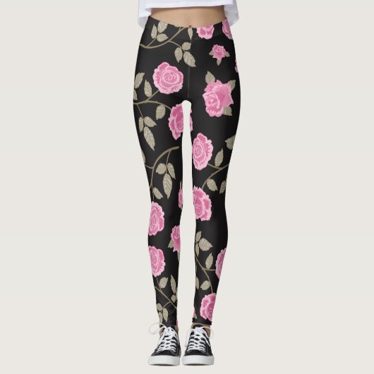 Roze Rose Leggings (Voorkant)