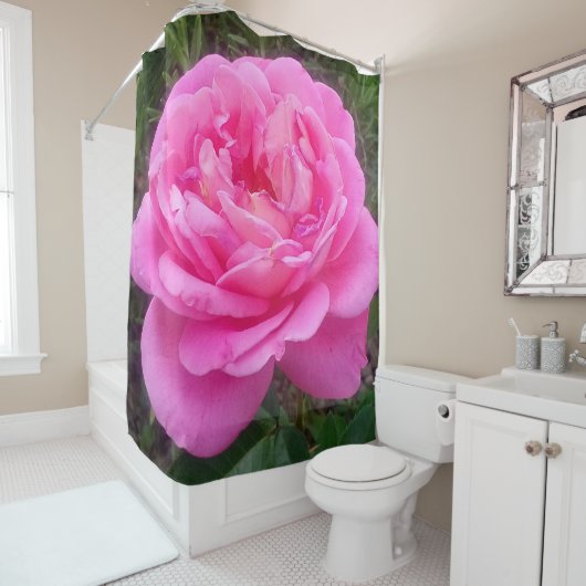 Roze Rose "Leonardo Da Vinci" Douchegordijn (In situ)