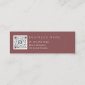 Roze Rose Lip Neurse Cosmetische Injector QrCode L Mini Visitekaartje (Achterkant)