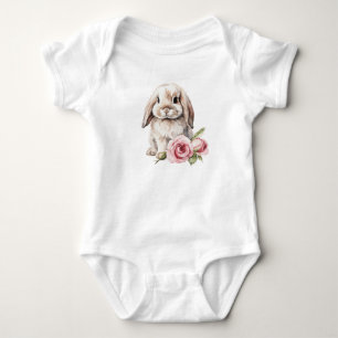 Roze Rose Lop Oor Konijn Baby Bodysuit