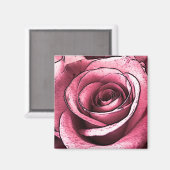 Roze Rose Magnet Magneet (Voorkant / Achterkant)