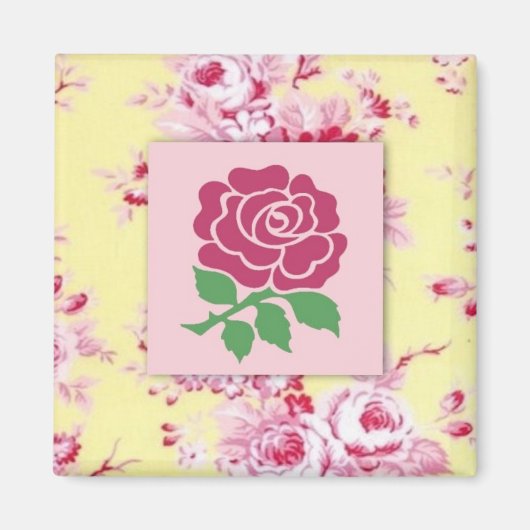 Roze Rose Magnet Magneet (Voorkant)