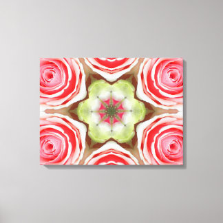 Roze Rose Mandala Canvas Afdruk