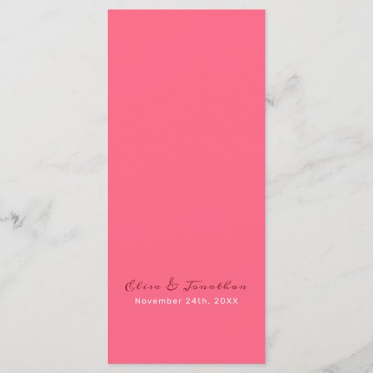 Roze Rose Menu (Achterkant)